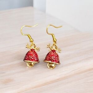 Festive Bell Shaped Holiday Dangle Earrings